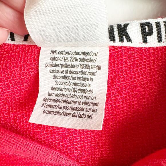 Victoria’s Secret PINK Rhinestone Bling Full Zip Hoodie Logo SPELLOUT Jacket XS - Picture 3 of 12